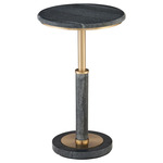 Miles Accent Table - Brass / Black Stone