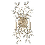 Forget Me Not Wall Sconce - Silver Leaf / Crystal
