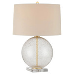 Zebulon Round Table Lamp - Clear / Beige