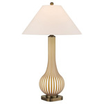 Striae Table Lamp - Yellow / Bone