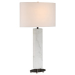 Stanhope Table Lamp - White / White Linen