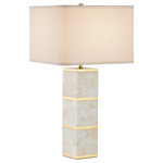 Casey Table Lamp - Brass / White Linen
