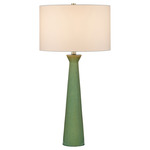 Grassington Table Lamp - Green / Eggshell Linen