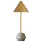 Journey Portable Table Lamp - Brass / Travertine