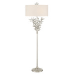 Forget Me Not Floor Lamp - Silver Leaf / Off White