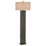 Eden Floor Lamp - Black / Natural Linen