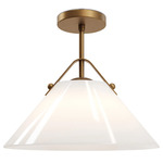 Bronwen Convertible Pendant - Antique Brass / White