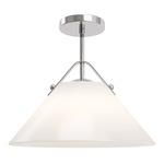 Bronwen Convertible Pendant - Polished Nickel / White