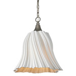 Twirl Pendant - Brushed Nickel / White