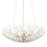 Shinju Pearl Bowl Chandelier - Silver Leaf