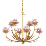 Marilee Chandelier - Gold Leaf / Pink