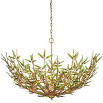 Babylon Chandelier - Gold Leaf / Green