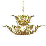 Babylon Two-Tier Chandelier - Gold Leaf / Green