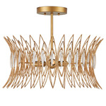 Marquise Semi Flush Ceiling Light - Gold / Clear