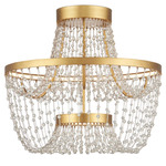 Mademoiselle Semi Flush Ceiling Light - Contemporary Gold Leaf / Clear