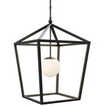 Denison Outdoor Pendant - Black / Frosted White