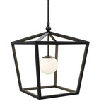 Denison Outdoor Pendant - Black / Frosted White