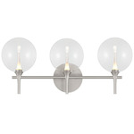 Iissa Bathroom Vanity Light - Satin Nickel / Clear