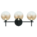 Iissa Bathroom Vanity Light - Matte Black / Amber