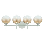 Iissa Bathroom Vanity Light - Satin Nickel / Amber