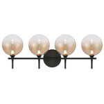 Iissa Bathroom Vanity Light - Matte Black / Amber
