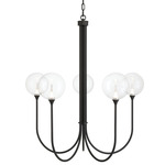 Iissa Chandelier - Matte Black / Clear