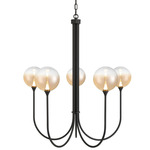 Iissa Chandelier - Matte Black / Amber