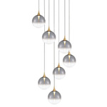 Iissa Multi Drop Chandelier - Black / Gold / Smoke