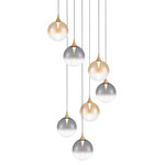 Iissa Multi Drop Chandelier - Black / Gold / Amber / Clear / Smoke