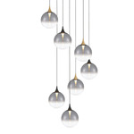 Iissa Multi Drop Chandelier - Black / Black / Gold / Smoke