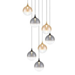Iissa Multi Drop Chandelier - Black / Black / Gold / Amber / Clear / Smoke
