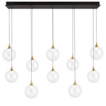 Iissa Linear Chandelier - Black / Gold / Clear