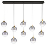 Iissa Linear Chandelier - Black / Gold / Smoke