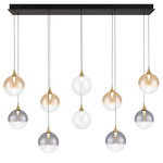 Iissa Linear Chandelier - Black / Gold / Amber / Clear / Smoke