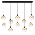 Iissa Linear Chandelier - Black / Black / Amber