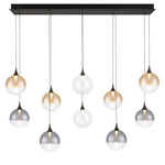 Iissa Linear Chandelier - Black / Black / Amber / Clear / Smoke