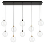 Iissa Linear Chandelier - Black / Black / Gold / Clear
