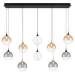 Iissa Linear Chandelier - Black / Black / Gold / Amber / Clear / Smoke