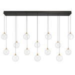 Iissa Linear Chandelier - Black / Gold / Clear