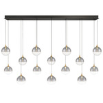 Iissa Linear Chandelier - Black / Gold / Smoke