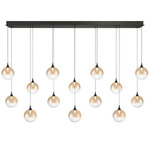 Iissa Linear Chandelier - Black / Black / Amber