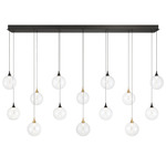 Iissa Linear Chandelier - Black / Black / Gold / Clear