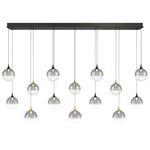 Iissa Linear Chandelier - Black / Black / Gold / Smoke