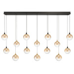 Iissa Linear Chandelier - Black / Black / Gold / Amber