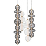 Atomo Chandelier - Gold / Clear