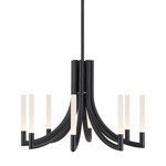 Olette Chandelier - Matte Black / Frosted