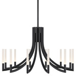 Olette Chandelier - Matte Black / Frosted