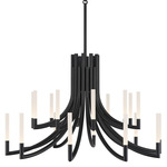 Olette Chandelier - Matte Black / Frosted