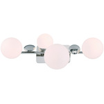Vine Bathroom Vanity Light - Polished Nickel / Opal