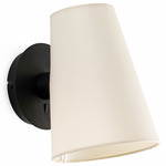 Lupe Wall Sconce - Matte Black / Beige